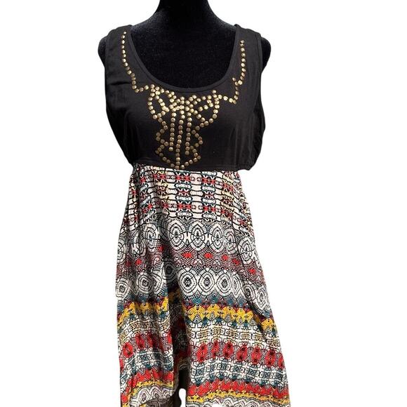 ANGIE, women's dress size M, black on top with, skirt multicolor. NWT - Picture 3 of 8